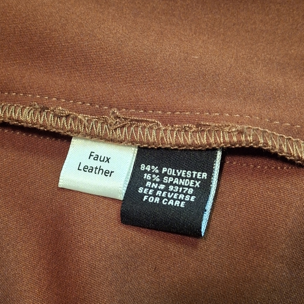 Premise Snakeskin Print Faux Leather Brown Open-Front Blazer Women Size Medium - Picture 11 of 16